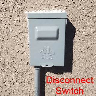 HVAC disconnect switch surface mounted on home in Gilbert