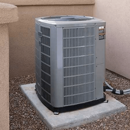 Well maintained compressor unit at Arizona home