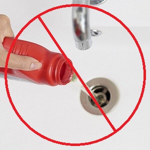 Plumbing company recommends avoiding use of chemical drain openers