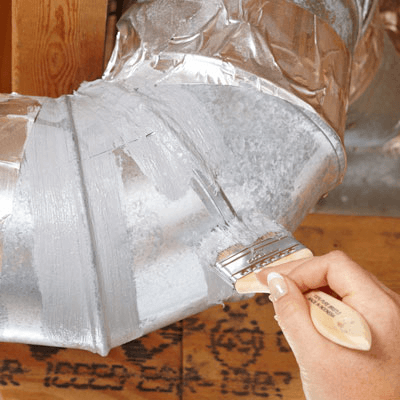 Ductwork repair in residential attic